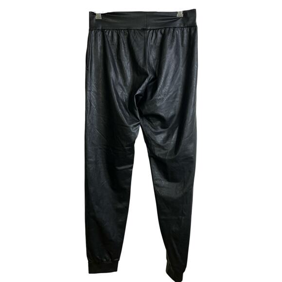 Commando Faux Leather Jogger Pants Small Black Womens Stretch Tapered - Picture 2 of 9